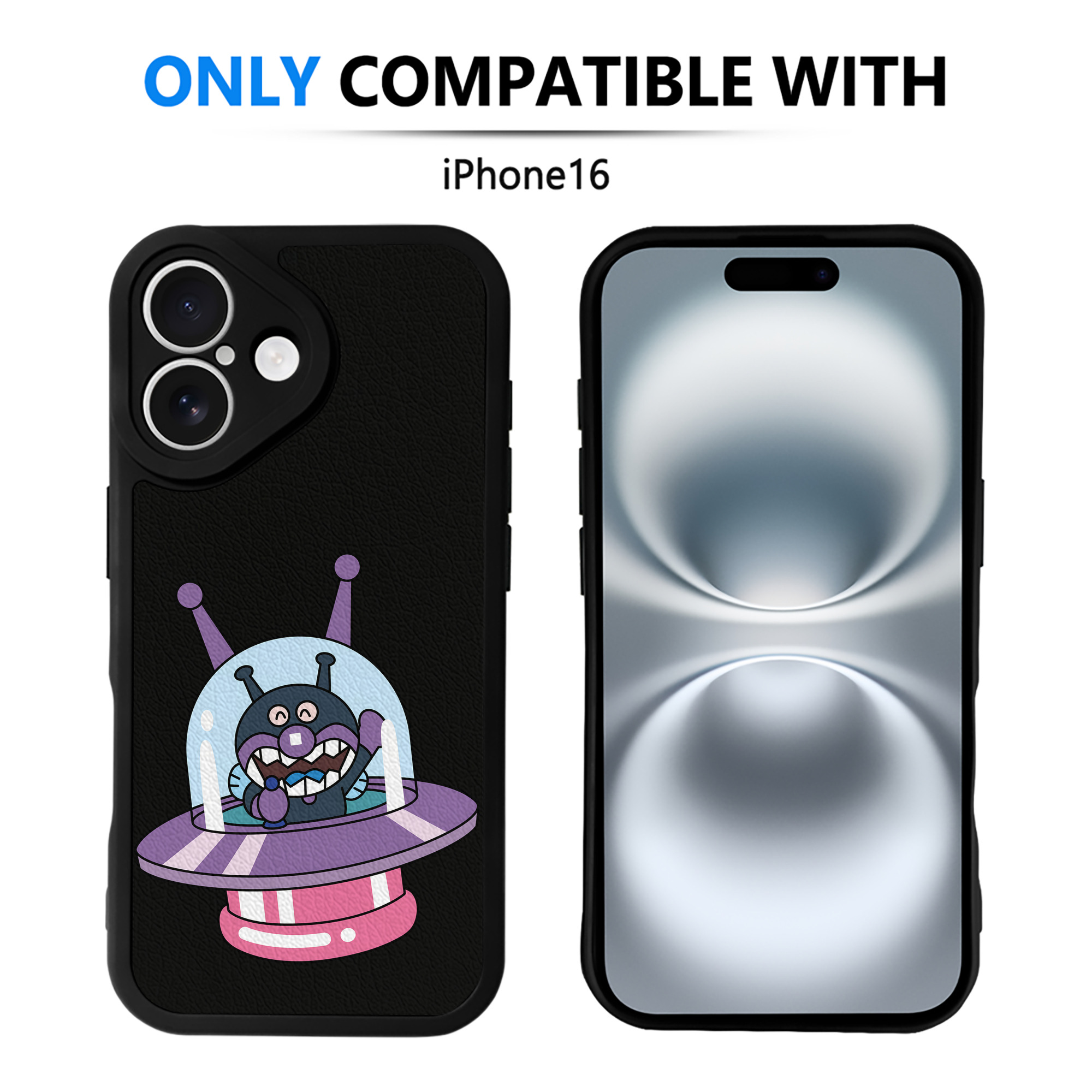 （画像用） アンパンマン Anpanman 【iPhone 16シリーズ対応】シリコンスマホケース（レザー調） 材質：シリコン